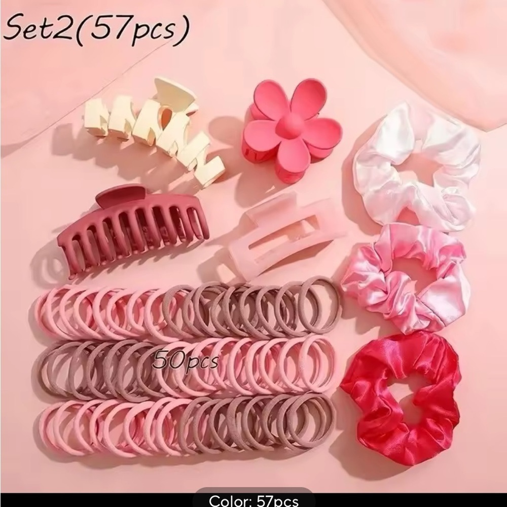 53 piece set. Pink and White Hair Accessories Set for woman & Girls
#0418 - Picture 2 of 4